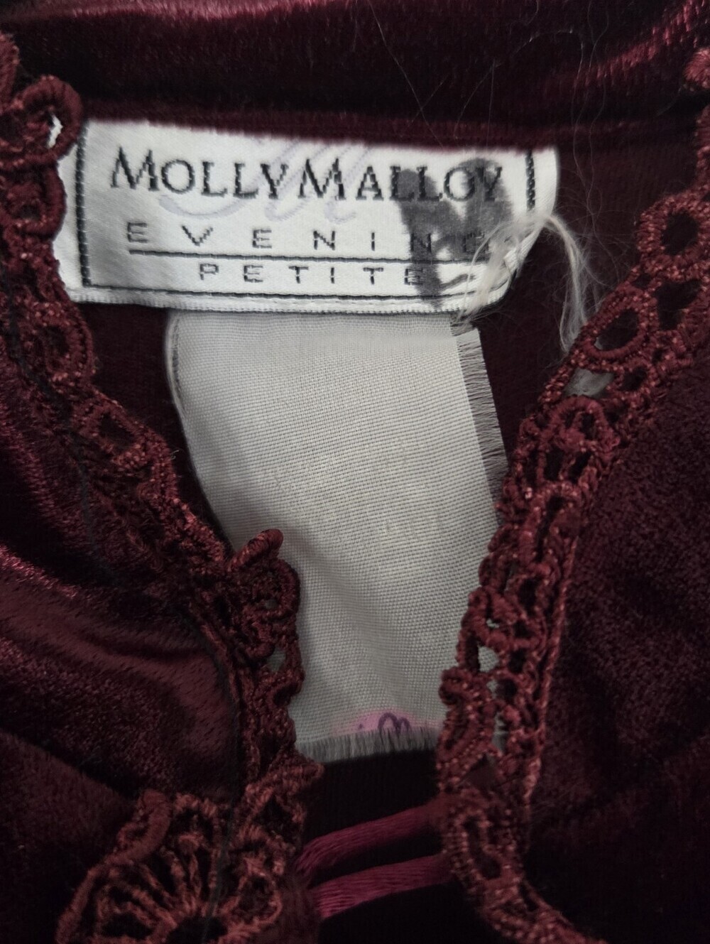 Molly Malloy Velvet Full Length Button-Front Dress in Deep Burgundy Medium - Picture 5 of 10
